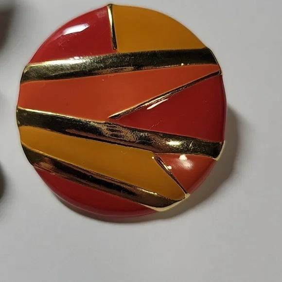 Multicolor Floral Leaf Drop Earrings and Enamel Stud Set - Women Jewelry - Picture 2 of 7